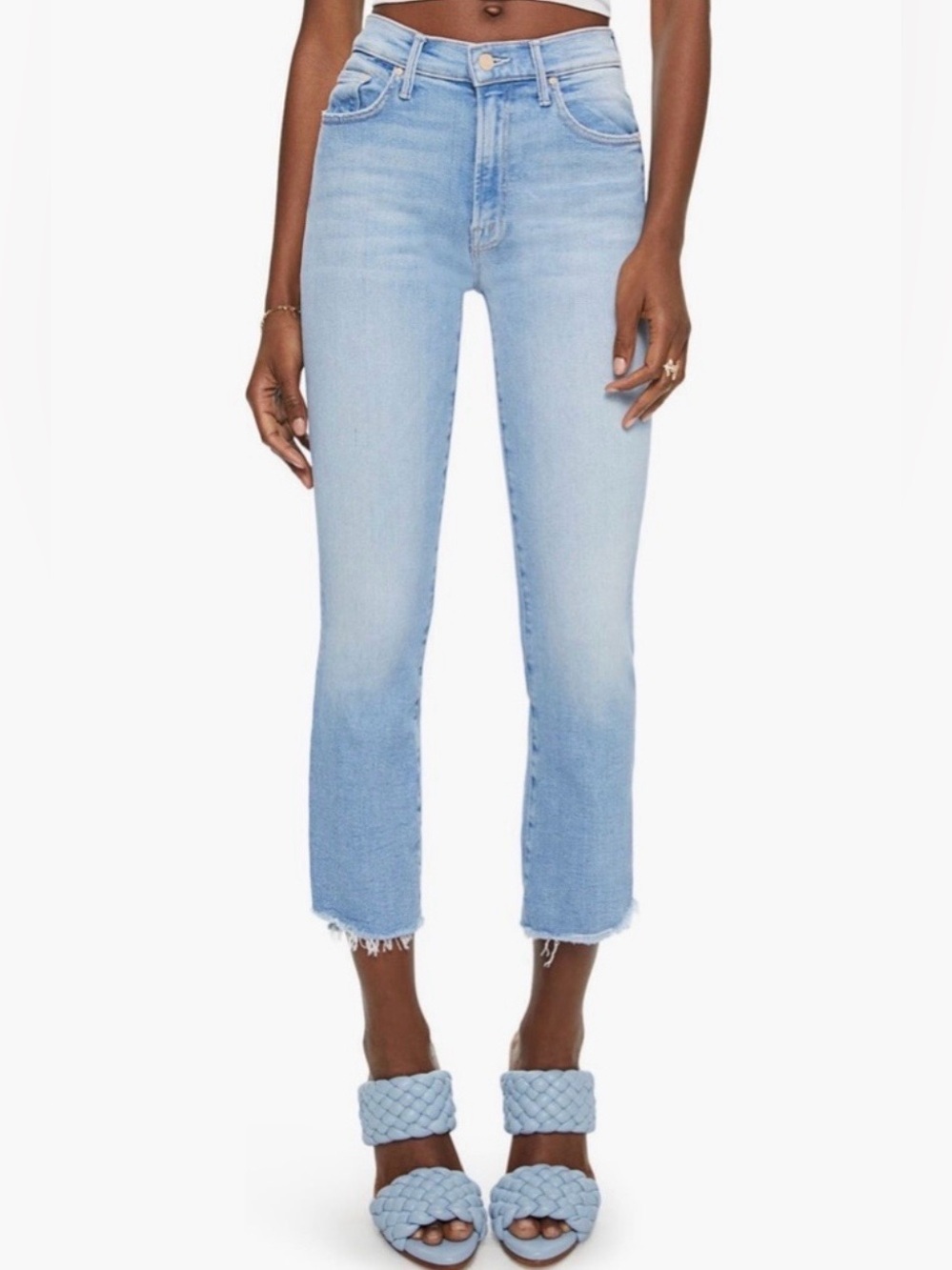 Mother The Insider Crop Step Fray Jeans in Limited Edition, size 32.